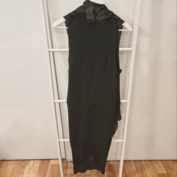 Dark grey chiffon sleeveless dress S - Picture 2 of 4